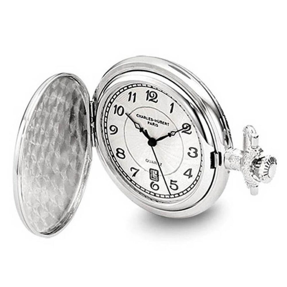 Charles Hubert Chrome-finish Unicorn Shield Pocket Watch